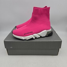 Balenciaga Speed Sock Sneakers Womens 6.5 Pink Athletic Mesh Comfort Slip On picture