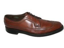 Vintage FLORSHEIM Imperial 93602 Long Wingtip Shoes V-Cleat Brown Men Size 12 A picture