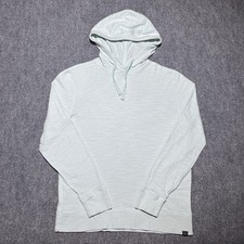 Faherty Brand Sunwashed Slub Hoodie Men Large Light Green Organic Cotton Knit picture