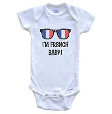 I'm French Baby French Flag Sunglasses France Funny Baby Bodysuit picture