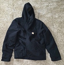 Carhartt 104392 Washed Duck Sierra Jacket Black 2XL Sherpa Lined Mint Condition picture