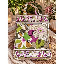 Vera Bradley Checkpoint-Friendly Floral Quilted Laptop Tote Multi & Pink NWT picture