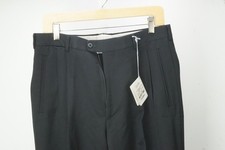 Zanella Johnny Solid Black Wool Mens Dress Pants Sz 50 EU BRAND NEW picture