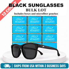Wholesale Lot 12 Pairs Black POLARIZED Sunglasses Smoke Lens UV400 New in Box picture