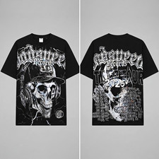 Godspeed Unisex Black Cotton Skull Graphic Print Crew Neck Short Sleeve Tee picture