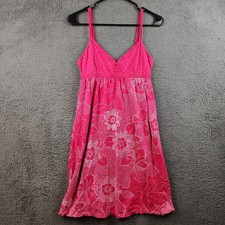 Vintage Y2K Baby Doll Dress Medium Pink Empire Waist Whimsygoth Smocked Strappy picture