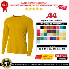 A4 N3165 Mens Polyester Cooling Performance Crew Neck T Shirt Dri-Fit T-Shirt picture
