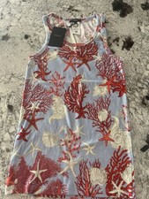 Versace men’s ribbed sleeveless tank top floral seashell print Size 6 picture