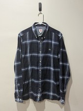 Lacoste Live 42 Check Plaid Casual Button Down Shirt Logo EXCELLENT picture