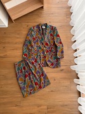VTG Bally Gruppo GFT Collaudo Virgin Wool Floral Multicolor Print Blazer&Ski picture