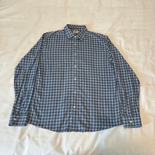 Faherty The Movement Shirt Mens Large Blue Ginham Check Lightweight Stretch picture