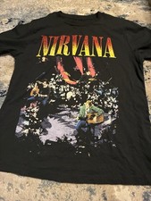 Nirvana Men's S Black Graphic Logo Crew Neck Short Sleeve T-Shirt picture