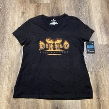 Blizzard Diablo 2 II Resurrected Women Large Black Video Game Promo RPG V Neck picture
