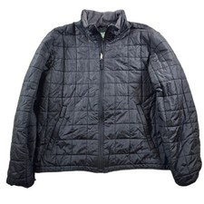 LL Bean Quilted Jacket Mens Large Black Nylon PrimaLoft Puffer Systems Liner picture