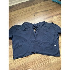 FIGS Navy Blue Technical Collection Casma Three-Pocket Scrub Tops Size Small picture