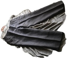 Talbots Irish Linen Slacks Blk Pleat Front Fully Lined Sz14 Pre-Owned picture