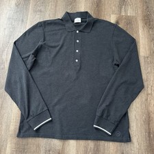 Kingsman Cotton Long Sleeve Polo Shirt Dark Grey  XXL Made In Portugal Knit picture