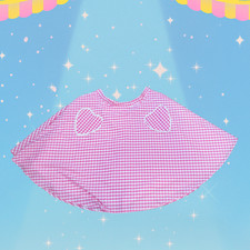 Unique Vintage Pink Gingham Heart Pocket Swing Skirt 1X Retro Cottagecore picture