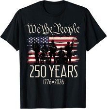 250 Years US Flag 250th Anniversary American Birthday USA T-Shirt picture