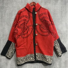 Vintage Aventura Taos New Mexico Wool Jacket Womens Red Black Southwestern USA picture