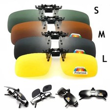 4 Color Grey Lenses Polarized Sunglasses Clip on Flip up UV 380 Driving Fishing picture