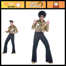Men's Disco King Costume - Retro 70s Outfit, Funky Party Wear, Size L picture