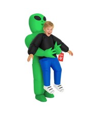 Kids Inflatable Alien Costume Boys Girls Blow Up Pick Me Up Suit Halloween picture