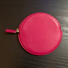 Rare Vintage Coach Glovetanned Leather Round Coin Pouch - Fuchsia Pink picture