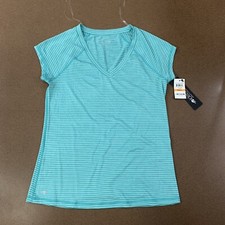 Ideology Women's Small Mint Green Laguna Striped Short Sleeve Athletic Tee NWT picture