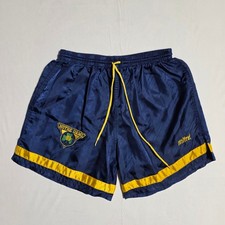 Vintage 90s Notre Dame Fighting Irish Mitre Soccer Shorts Navy Gold Nylon L NCAA picture