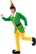 Men`s Buddy Elf Costume Adult Christmas Santa`s Helper Suit Xmas Movie M - 3XL picture