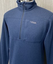 Sitka Gear Men’s Pullover Blue 1/4 Zip Fleece Hunting Performance Size Large picture