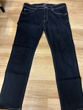 GL HEART Indigo Denim Jeans W38 White Contrast Stitch Stretch Pants Waist 96cm picture
