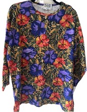 Vintage Moon Craft Women's Floral print Poka Dot Shirt m/l 14-22 picture