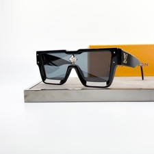 Louis Vuitton Z1547E Cyclone Shield Sunglasses Black LV Crystal Logo New w/ Box picture
