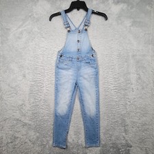 Vintage Oshkosh Bgosh Overalls Girls Jrs 6 Blue Denim Stretch Vestbak 22x21 picture