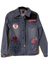 Desigual Sequins Jean jacket Children’s Size 13/14 New With Tags $120 price tag picture