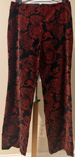 KELLY AND DIANE Womens Velvet Velour Paisley Beaded Pants - Sz 12 picture
