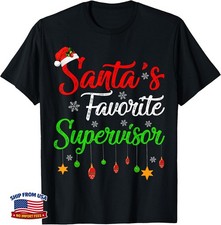 Funny Santa's Favorite Supervisor Christmas T-Shirt picture