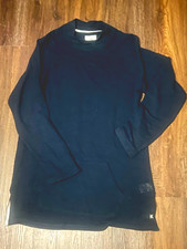 Kith Crew Neck Pullover Sweatshirt Men's Black Large Fleece Logo Pockets picture