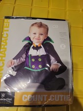InCharacter Count Cutie Costume Baby Boy 12-18M Black Vampire Jumpsuit Cape picture