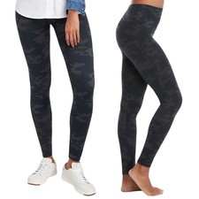Spanx | Look At Me Now Camo Seamless Leggings Black Gray Size Medium picture
