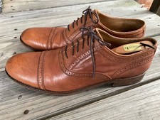 FLORSHEIM LIMITED SIZE 12D COGNAC CAPTOE OXFORDS VGC LEATHER/LEATHER INSOLE picture