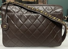 Vintage CHANEL Shoulder Bag Matelasse Brown Leather Bag - VERY GOOD picture
