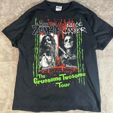 Alice Cooper and Rob Zombie Gruesome Twosome Black Tour Tee Size L picture