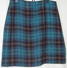 LOFT Outlet Teal & Rust Plaid Skirt NWT - Size 2 picture