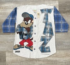 Vintage Warner Bros Tasmanian Devil Baseball Jersey Shirt Kids L - 1994 - RARE picture