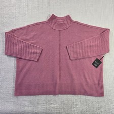 Simply Vera Wang Plus 2XL Cashmere Blend Mock Neck Heather Pink Cozy Knit Top picture
