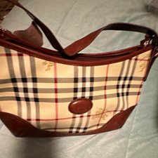 Burberry Nova Check Medium Shoulder Bag Zip Top Detachable Strap Silver Hardware picture