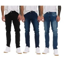 Men's 3 Pack Flex Stretch Slim Fit Straight Comfort Denim Jeans With 5 Pockets picture